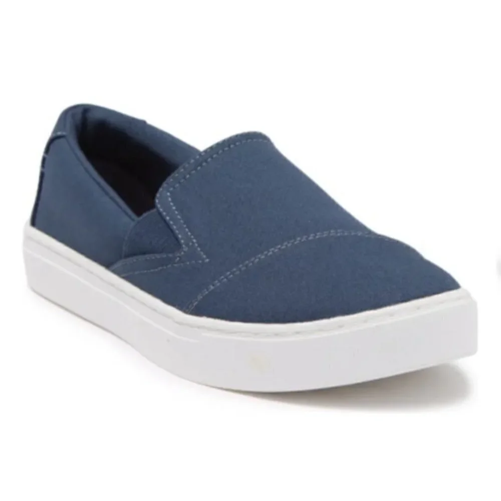 Toms Girls Youth Luca Blue Canvas Summer Chunky Slip-on Sneakers Size 10
